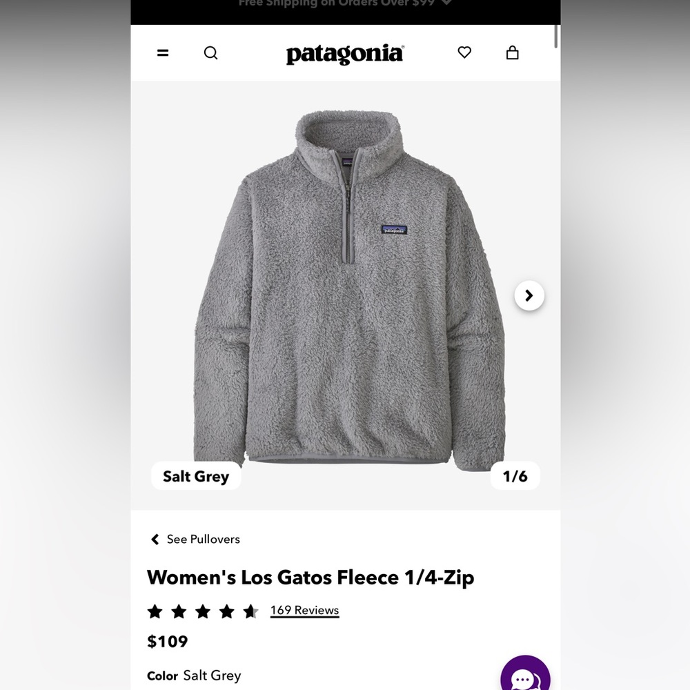 Patagonia Women's Los Gatos Fleece 1/4-Zip in Salt Grey